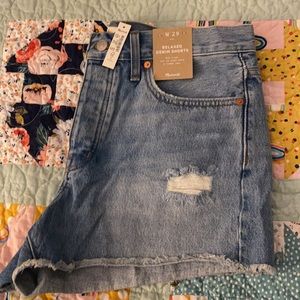 NWT Madewell Relaxed Denim Shorts size 29